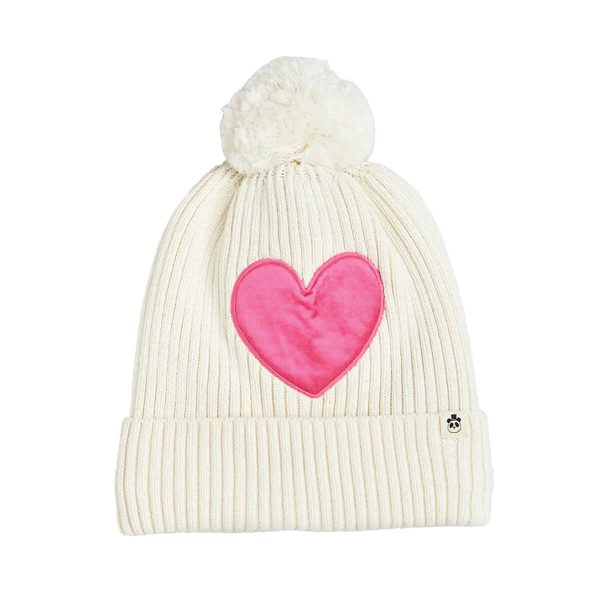 Hearts Knitted Pompom Hat - Strickmütze mit Bommel aus 100% Bio Baumwolle Online-Verkauf